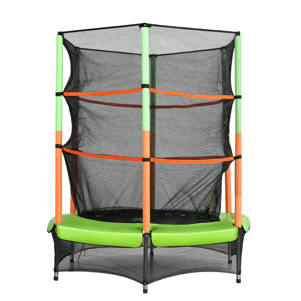 Everfit Trampoline for Kids 4.5FT with Enclosure Safety Net Rebounder Gift Green - Nurns