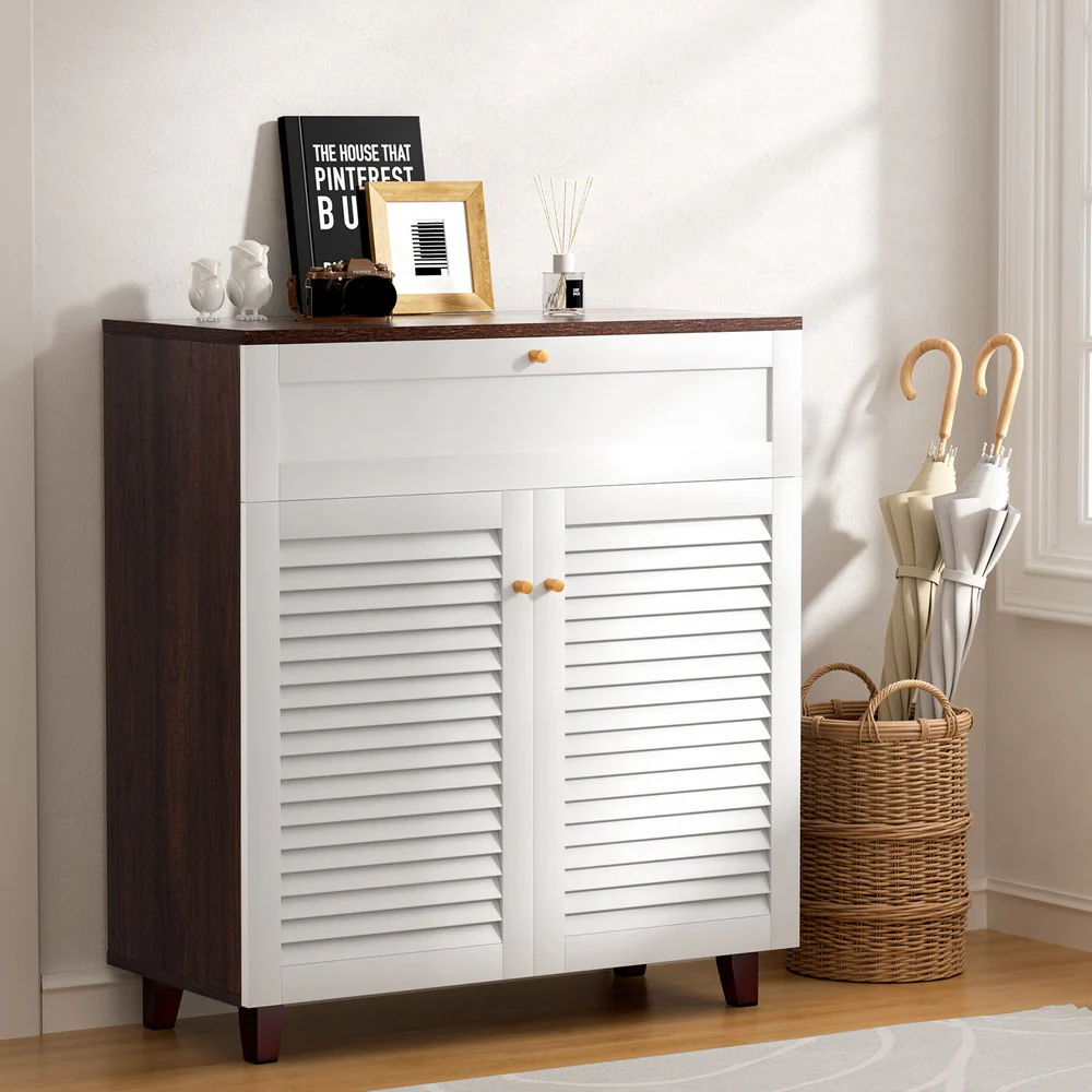 Artiss Shoe Rack Cabinet Shoes Storage Drawer 16 Pairs - Nurns