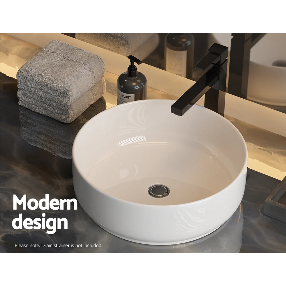 Bathroom Basin Ceramic Vanity Basin Above Counter White Hand Wash - Nurns