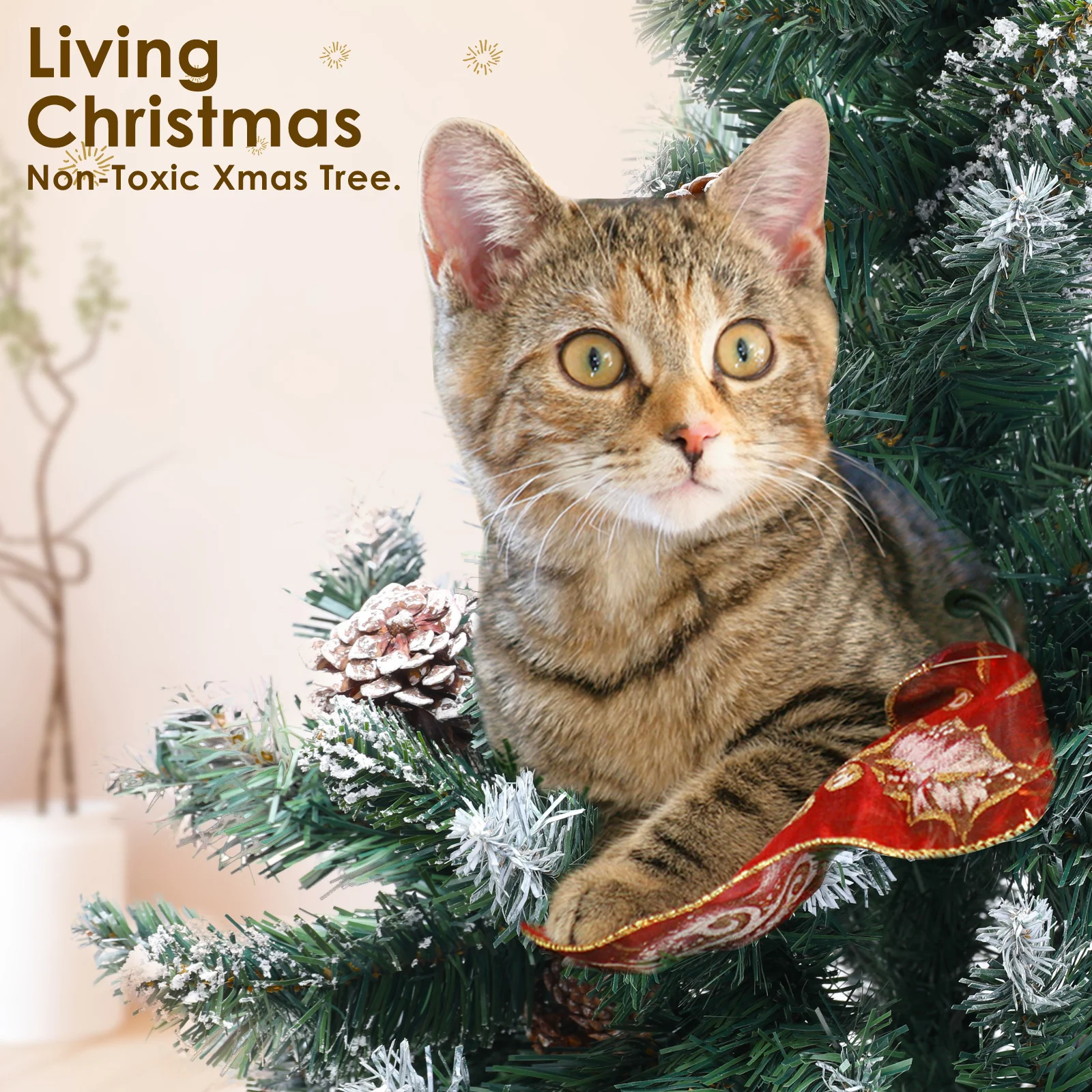 5ft 1.5m 930 Tips Snowy Christmas Tree Xmas Pine Cones + Bauble Balls Green - Nurns