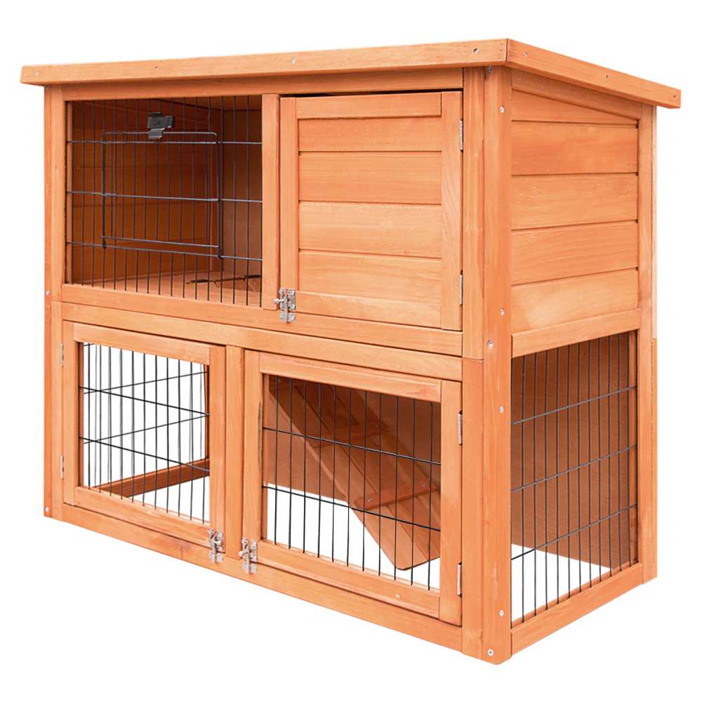 Rabbit Hutch Hutches Large Metal Run Wooden Cage Chicken Coop Guinea Pig - Nurns