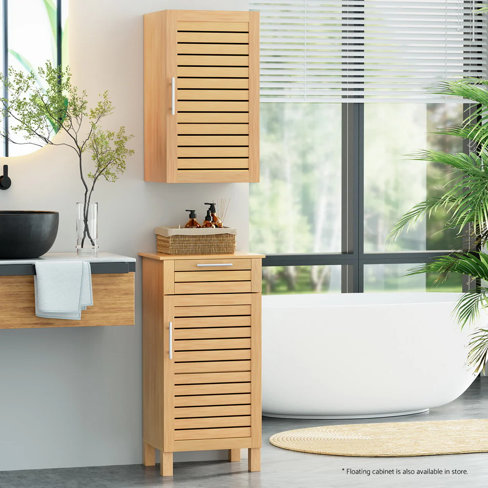 Bathroom Cabinet Storage 90cm Wooden - Nurns