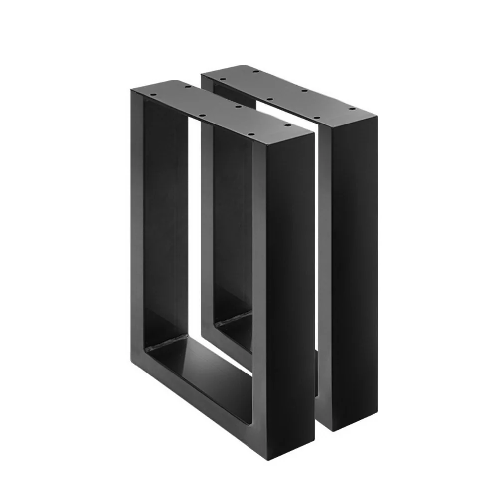 Set of 2 Coffee Dining Table Legs Steel Industrial Vintage Bench Metal Box Shape 400MM - Nurns
