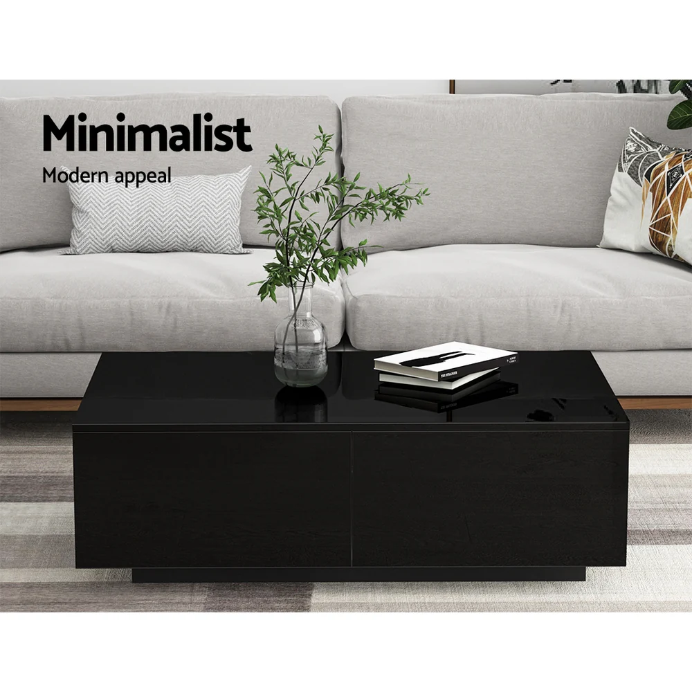 Iphion Coffee Table with 4 Drawers - Black - Nurns