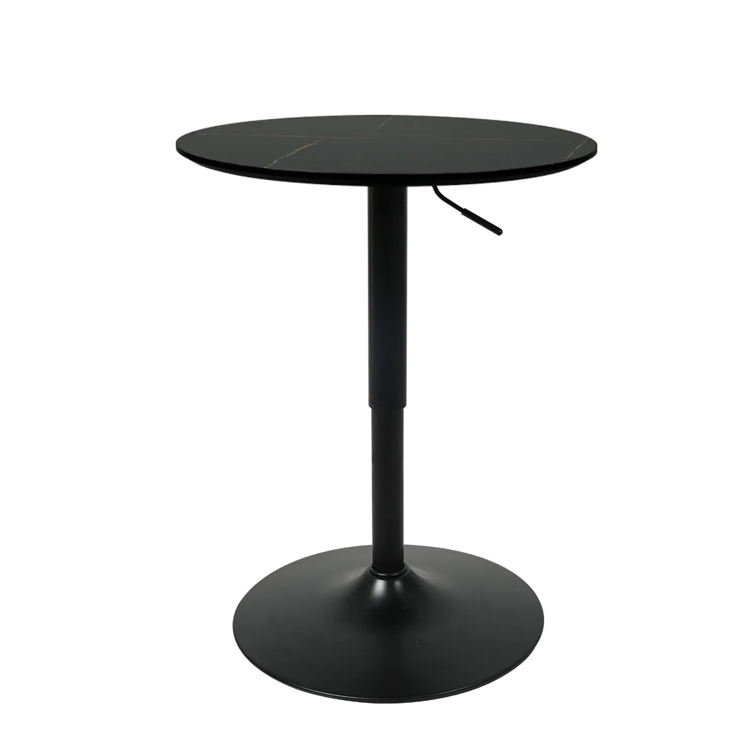 Bar Table Swivel Gas Lift Counter Dining Furniture Cafe Outdoor Black - Nurns
