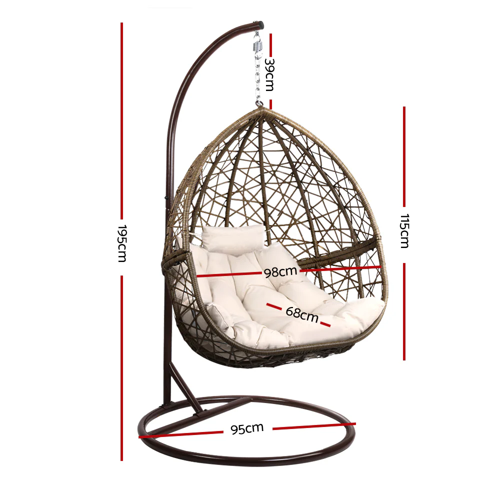 Cordi Egg Swing Chair Outdoor Hanging - Latte - Nurns