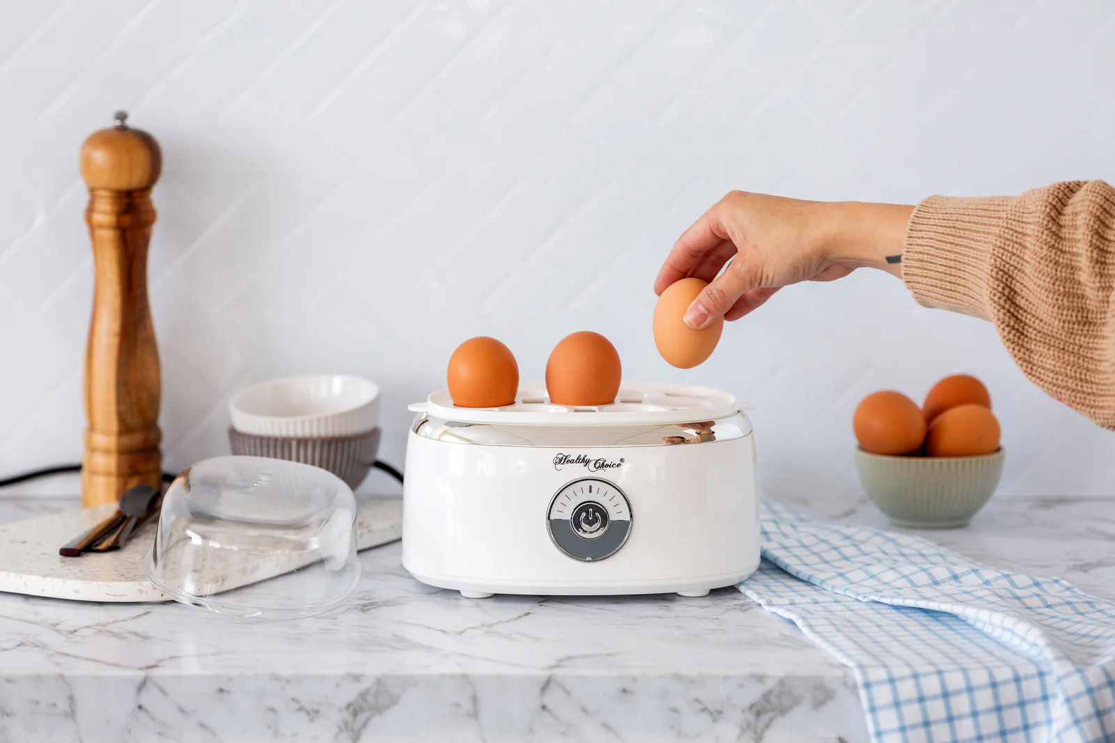Electric Egg Steamer, Fits 7 Eggs & Cooked Perfectly - Nurns