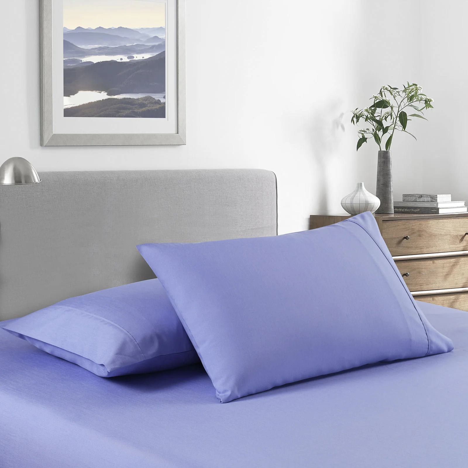 Double Royal Comfort Bamboo Cooling 2000TC Sheet Set - Mid Blue - Nurns