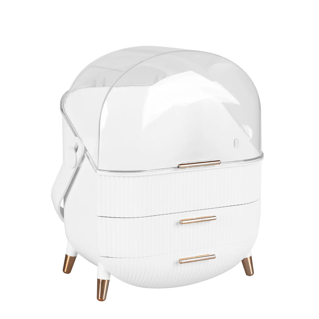 Makeup Organizer Case Drawer Portable Cosmetic Jewellery Storage Box White - Nurns