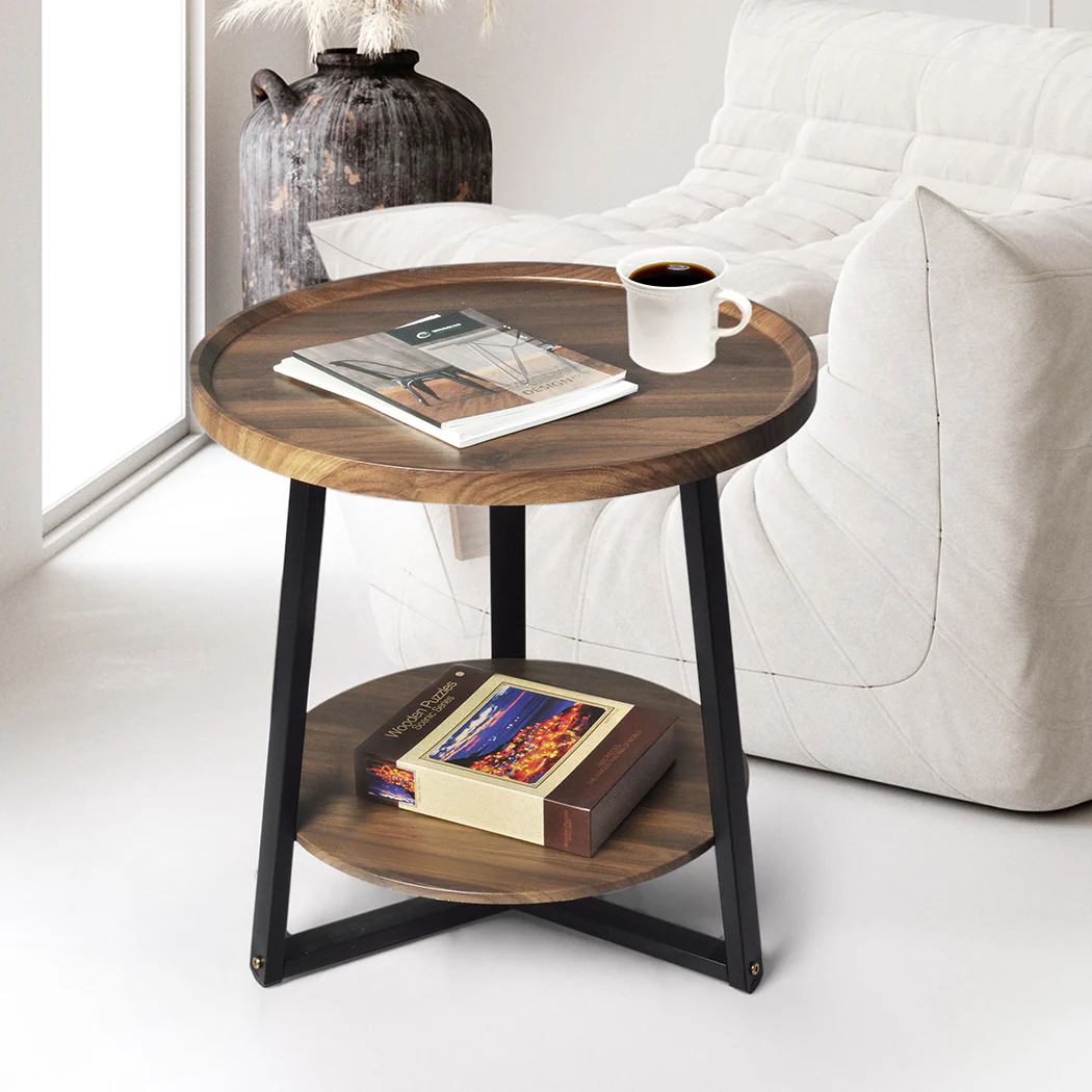 Ingrif Coffee Table Coffee Side End Table - Brown - Nurns