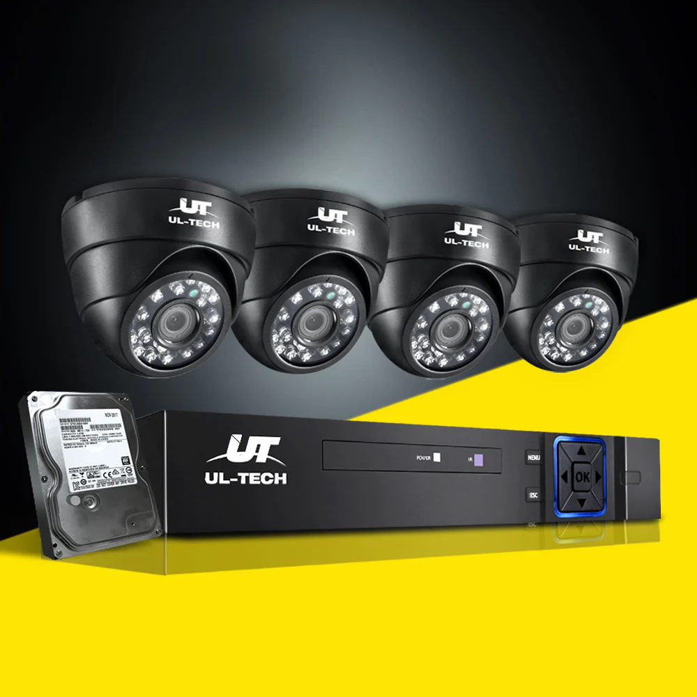 CCTV Security System 8CH DVR 4 Cameras 1TB Hard Drive - Nurns