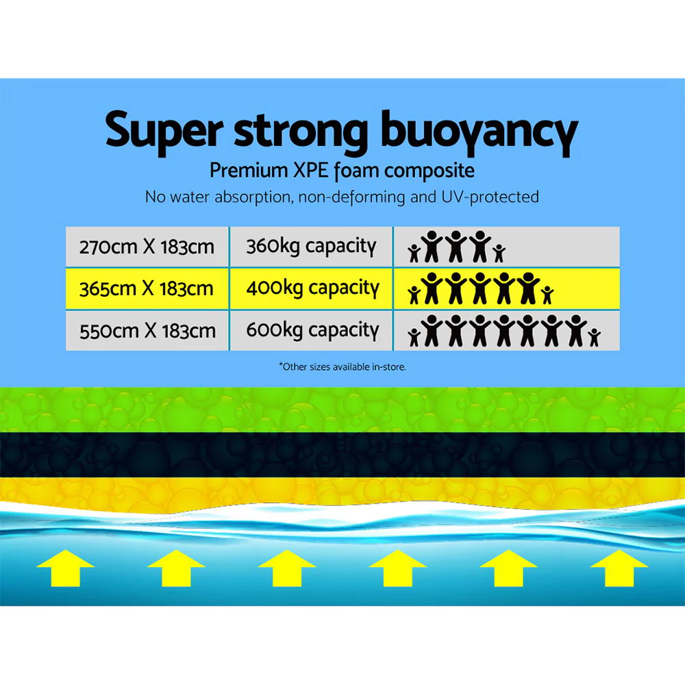 Floating Mat Water Slide Park Stand Up Paddle Pool Sea 365cm - Nurns