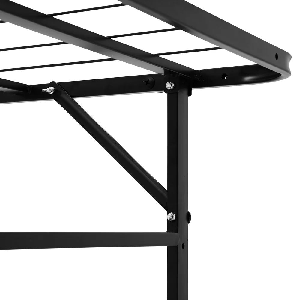 Pisa Foldable Metal Bed Frame - Black King Single - Nurns