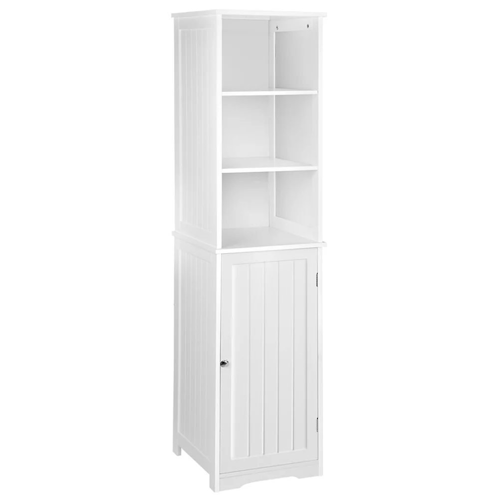 Bathroom Tallboy Furniture Toilet Storage Cabinet Laundry Cupboard Tall - Nurns