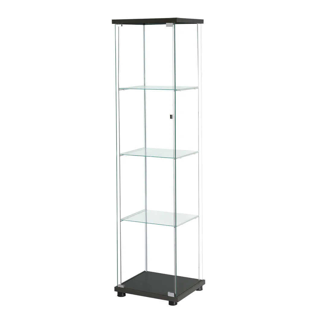 Stacked Display Storage Cabinet Glass Black - Nurns