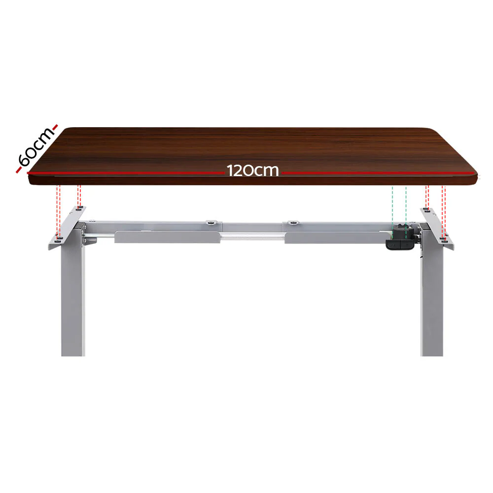 Artiss Standing Desk Motorised 120cm Walnut - Nurns