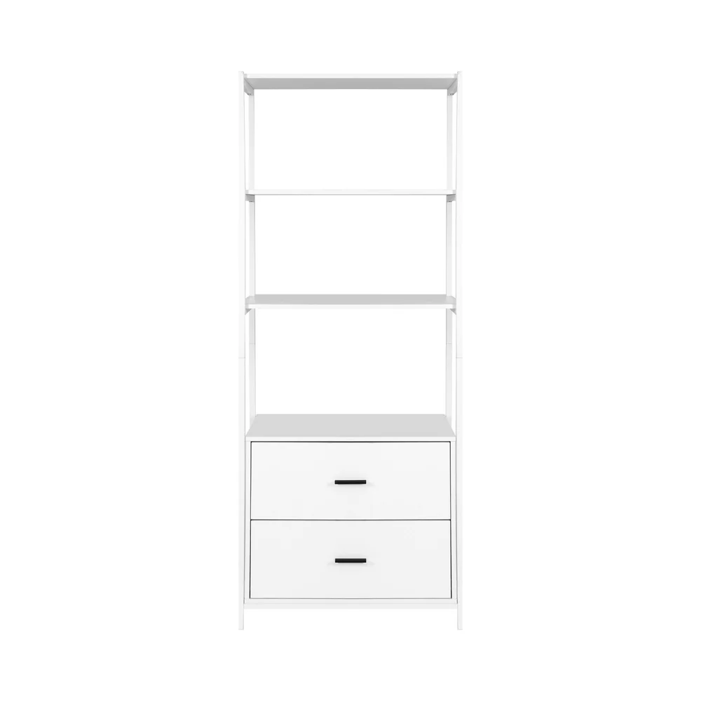 Artiss Bookshelf Display Shelf 2 Drawers 152cm White - Nurns