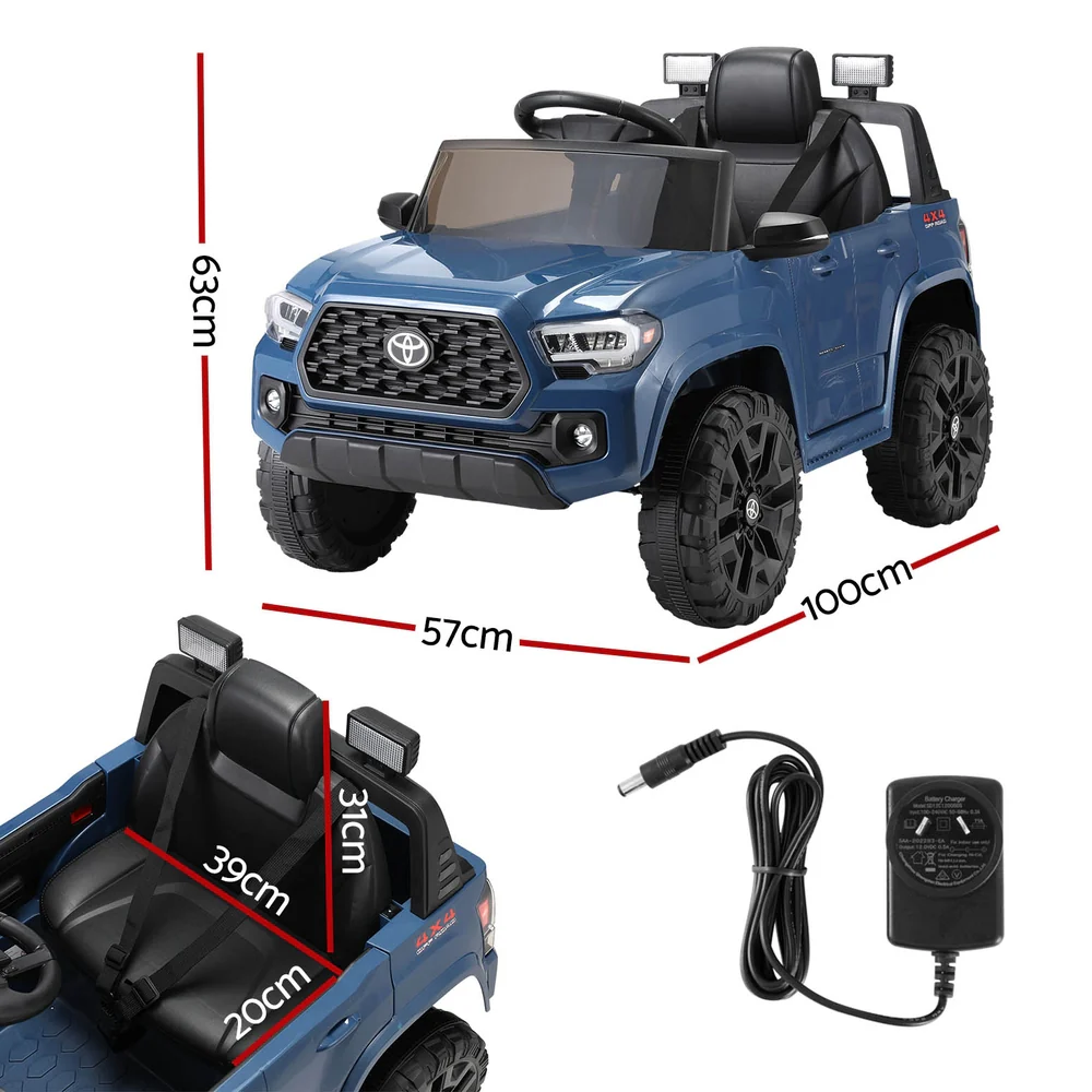 Kids Electric Ride On Car Toyota Tacoma Off Road Jeep Toy Cars Remote 12V - Blue - Nurns