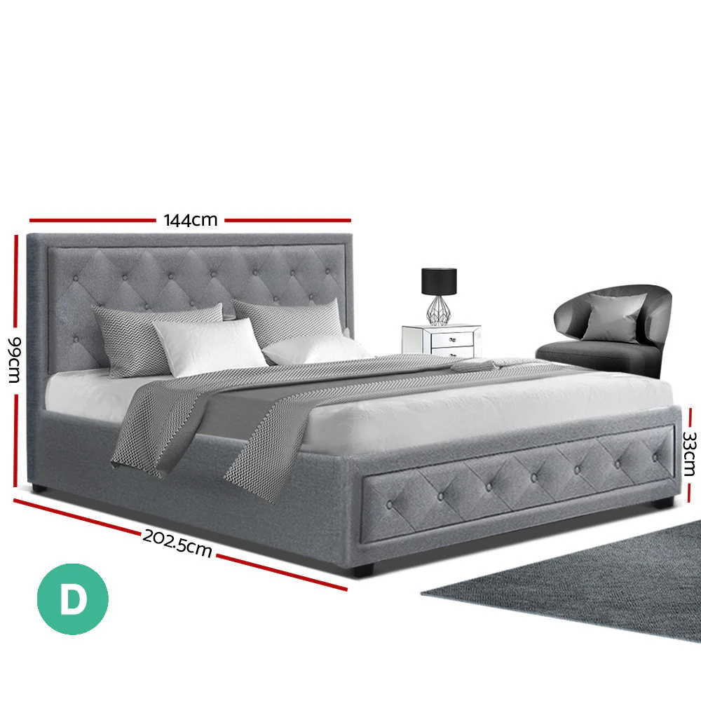 Amethyst Bed & Mattress Package - Grey Double - Nurns