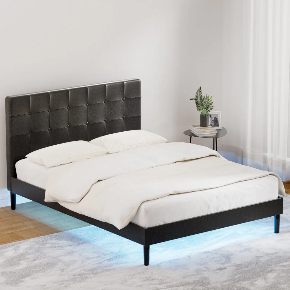 Epidote Bed & Mattress Package with 32cm Mattress - Black Double - Nurns
