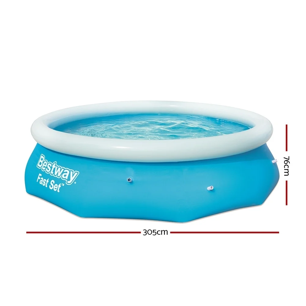 Bestway Swimming Pool 305x76cm Above Ground Round Inflatable Pools 3800L - Nurns