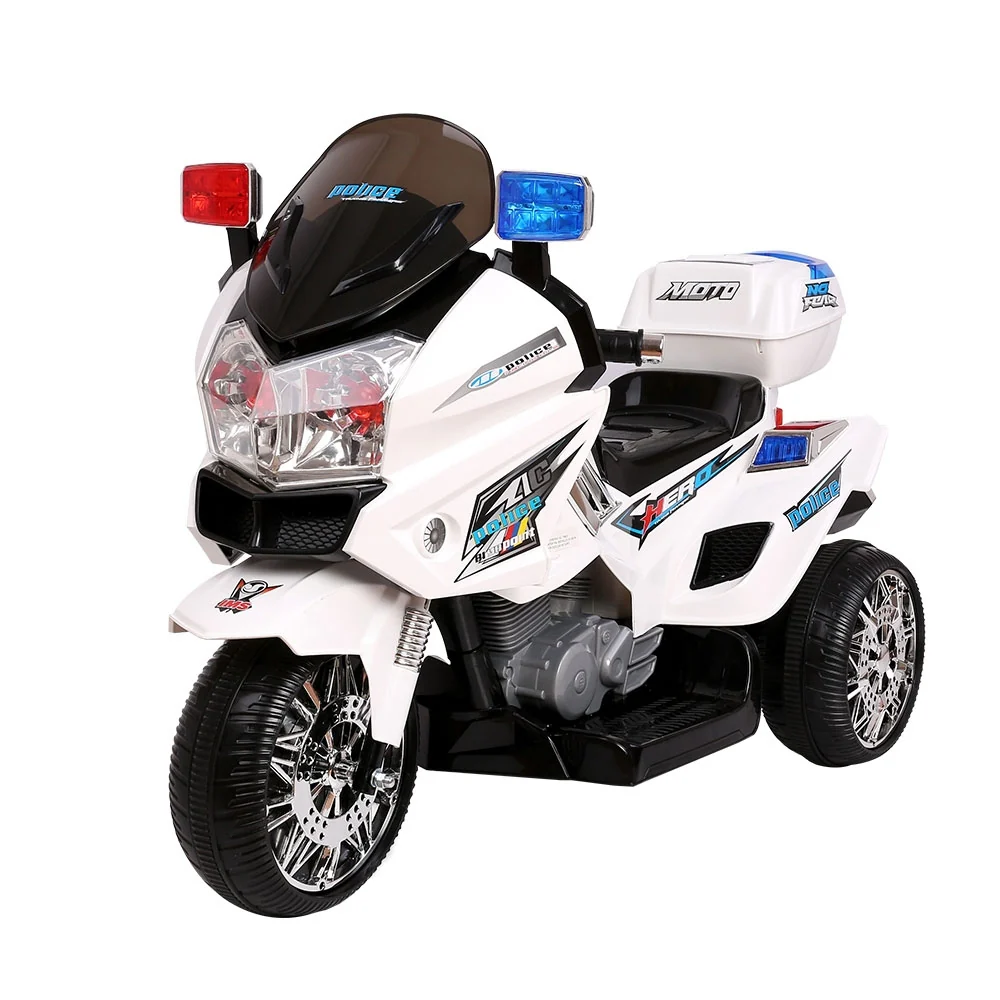 Kids Ride On Motorbike Motorcycle Car - White - Nurns