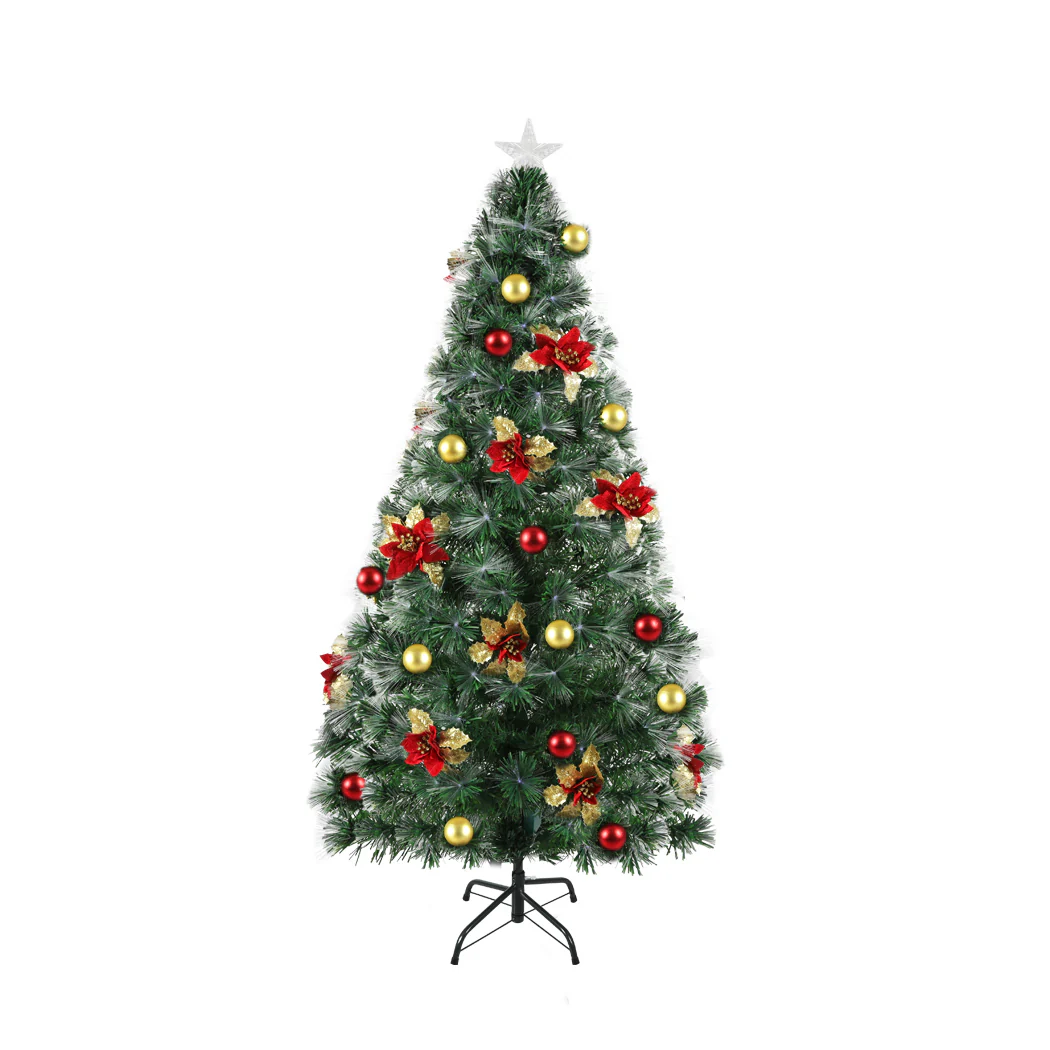 7ft 2.1m 270 Tips Christmas Tree Xmas Decorations Fibre Optic Multicolour Lights - Nurns