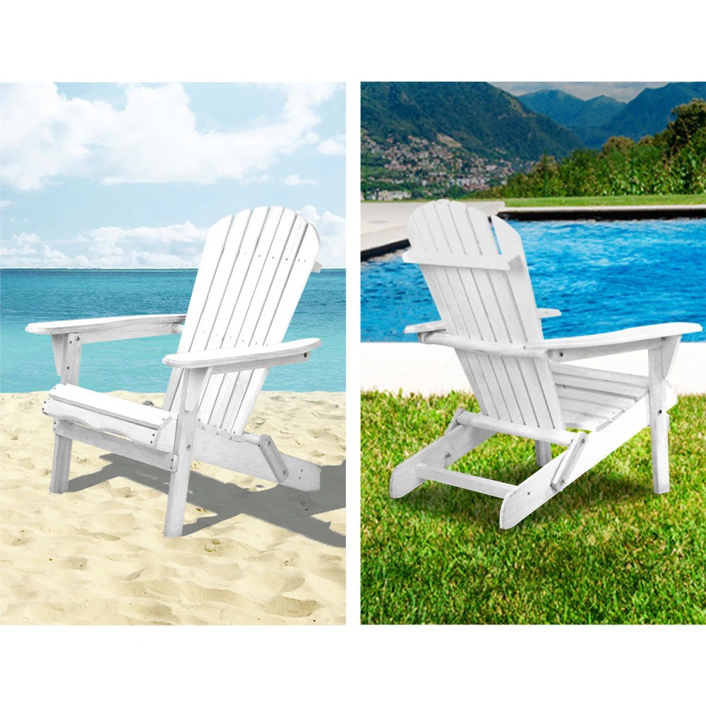 Adirondack Gardeon Outdoor Chairs Wooden Foldable Beach Chair Patio Furniture - Nurns