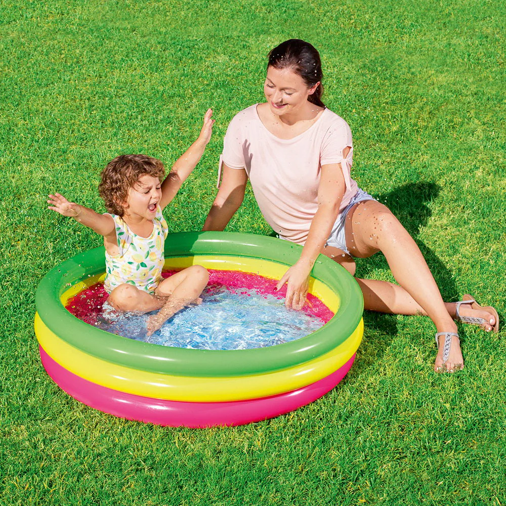Bestway Kids Inflatable Pool Above Ground Round Splash Pool 102x102x25cm - Nurns