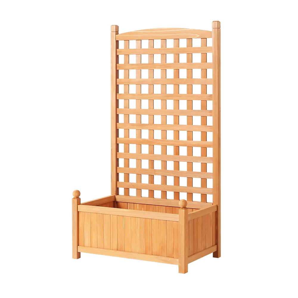 Garden Bed Wooden 64x35x115cm Planter Raised Box Container Trellis - Nurns