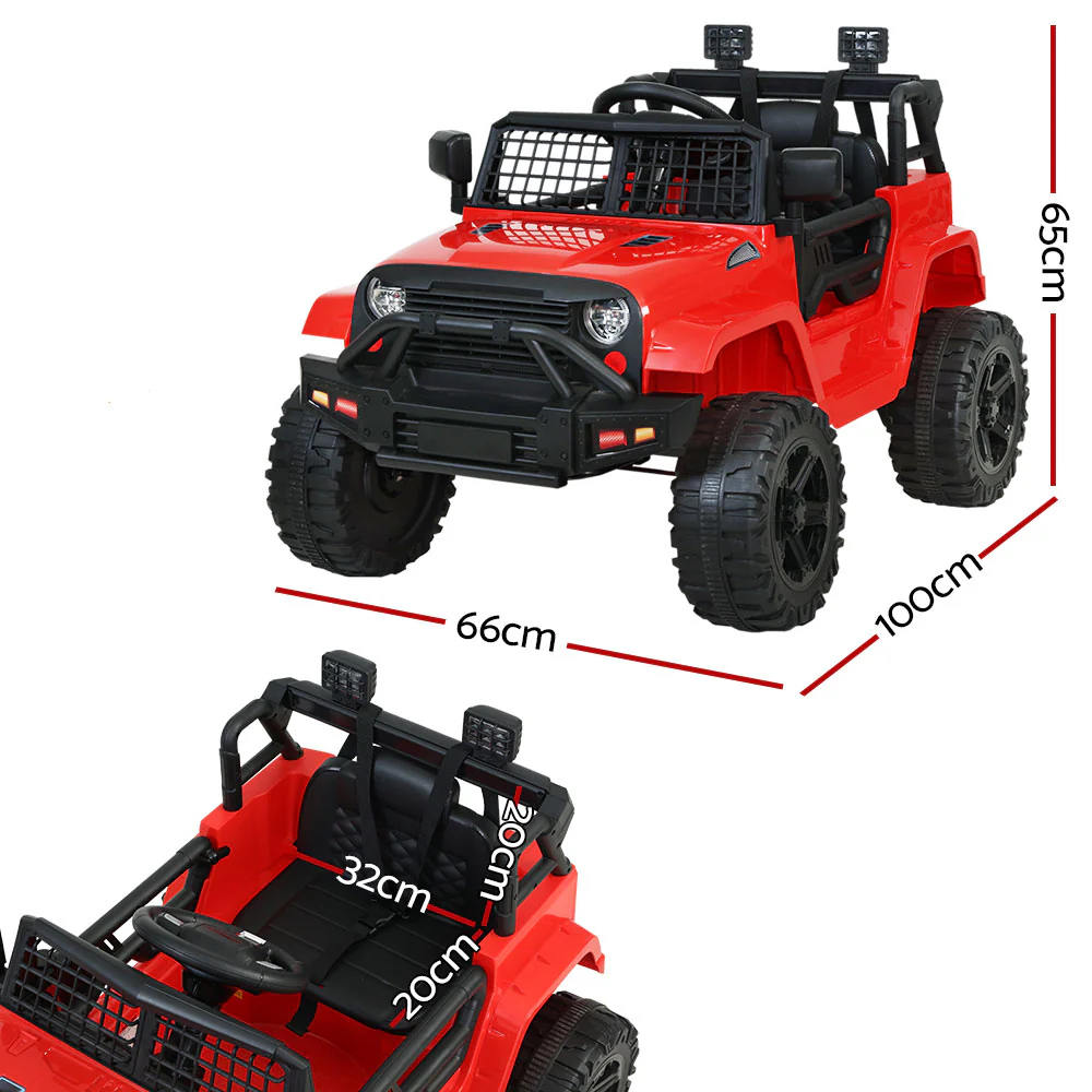 Kids Ride on Car Electric 12V Car Toys Jeep Battery Remote Control - Red - Nurns
