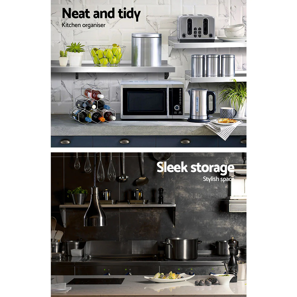 900mm Stainless Steel Wall Shelf Kitchen Shelves Rack Mounted Display Shelving - Nurns