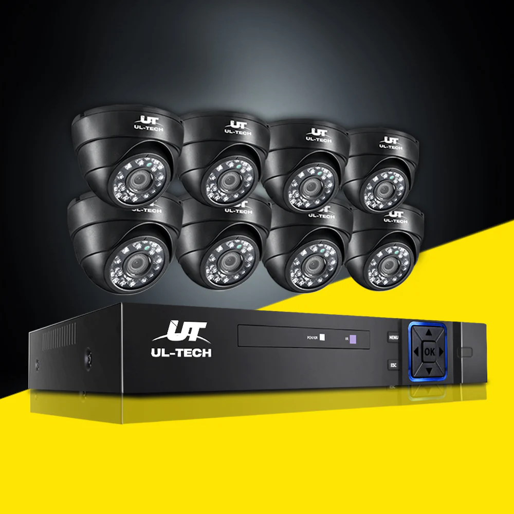 CCTV Security System 8CH DVR 8 Cameras 1080p - Nurns