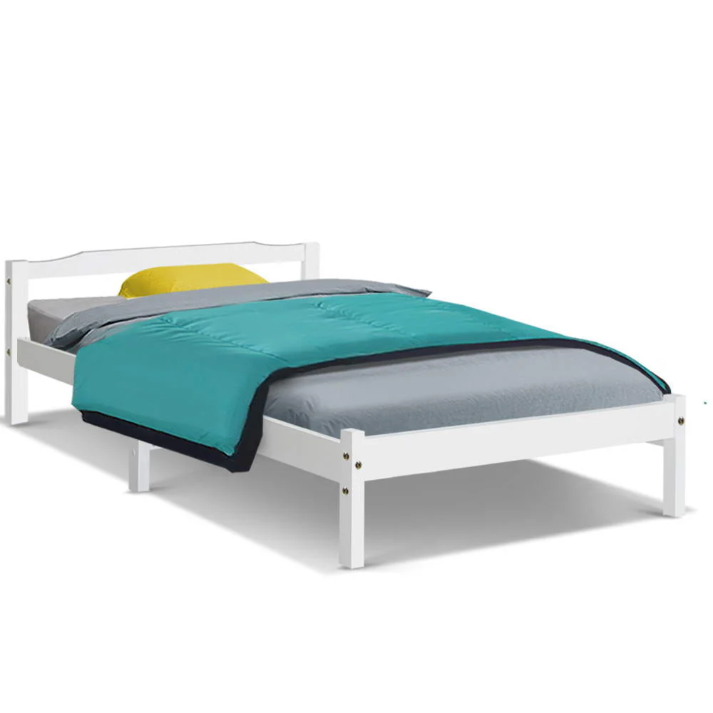 Sapphire Bed & Mattress Package no Drawers - White Single - Nurns
