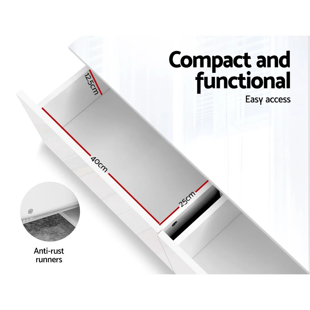 Iphion Coffee Table with 4 Drawers - White - Nurns