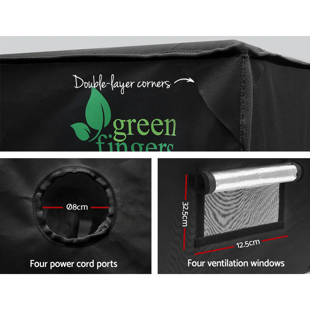 Grow Tent 240x120x200CM Hydroponics Kit Indoor Plant Room Black - Nurns