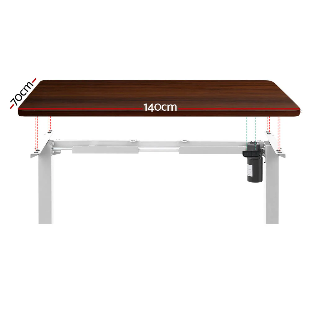 Artiss Standing Desk Motorised Sit Stand Desks Walnut 140cm - Nurns