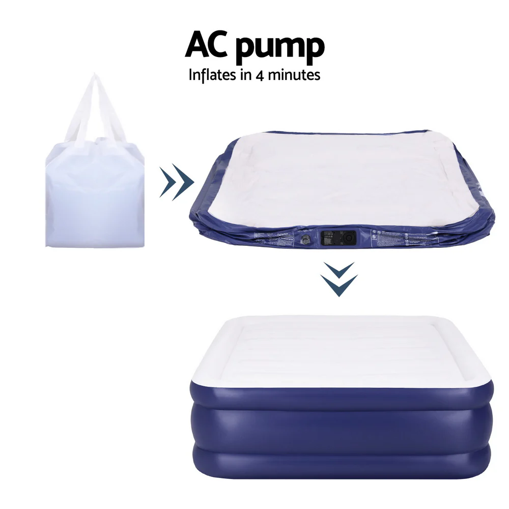 Factory Buys 51cm Air Mattress Inflatable Bed Air Bed - Queen - Nurns