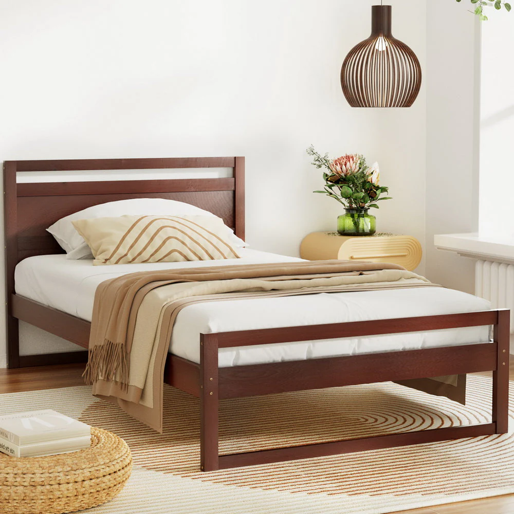 Datolite Bed & Mattress Package with 32cm Mattress - Walnut King Single - Nurns