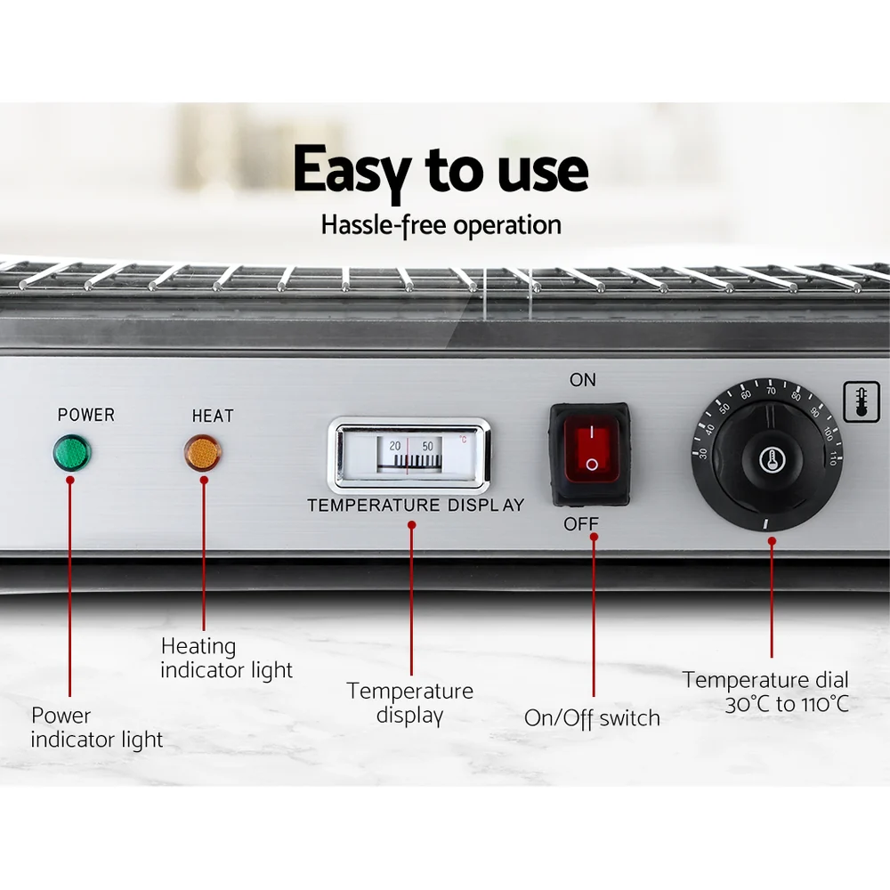Devanti Commercial Food Warmer Hot Display Showcase Cabinet 54cm - Nurns