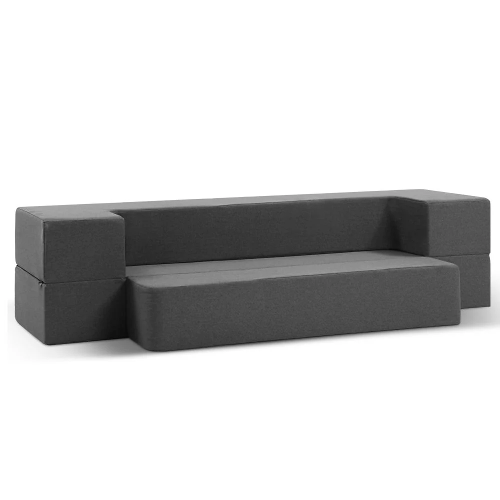 Mackenzie Portable Folding Sofa Bed Ottoman Lounge - Grey - Nurns
