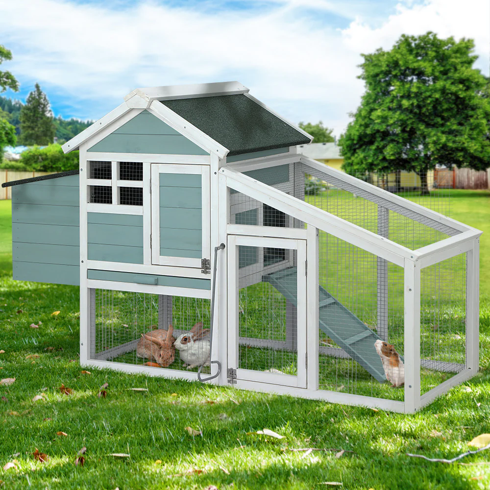 Chicken Coop Rabbit Hutch Large House Run Cage Wooden Outdoor Pet Hutch - Nurns