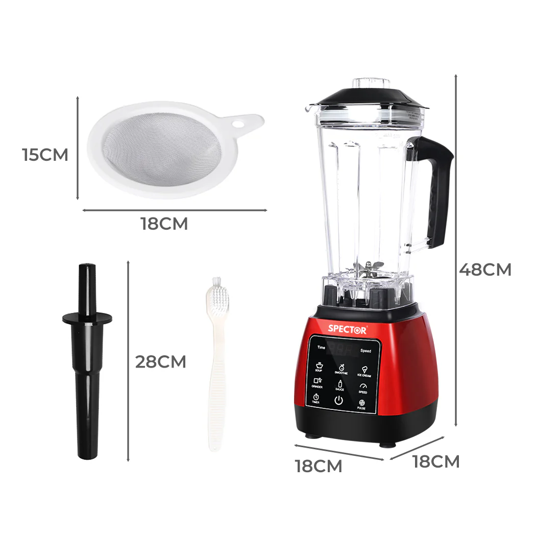 Spector 2L Commercial Blender Mixer Red - Nurns