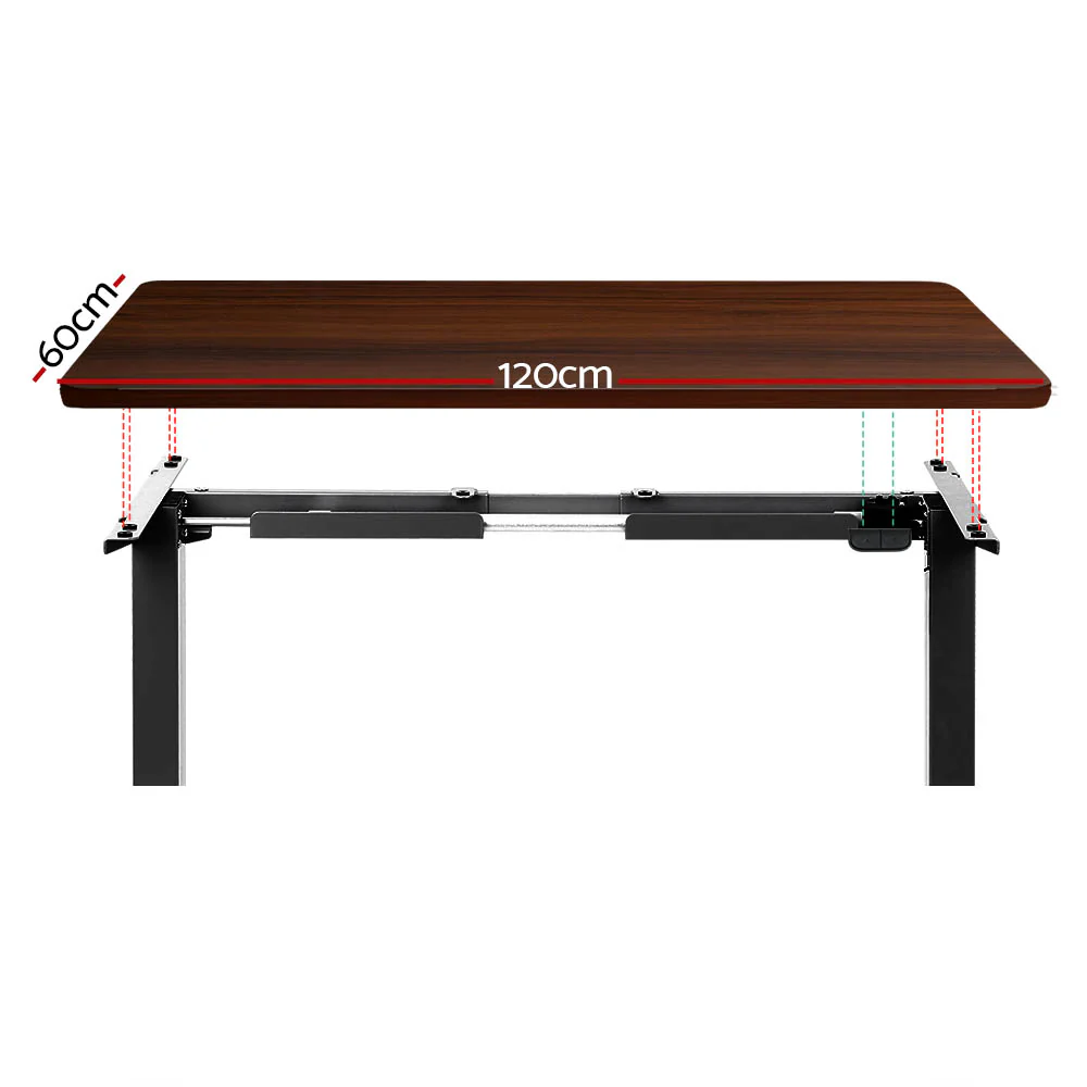 Artiss Standing Desk Motorised Walnut 120cm - Nurns