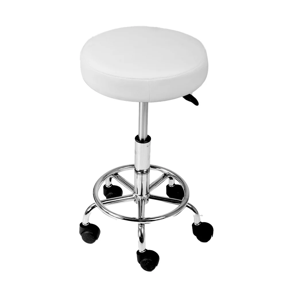 Salon Stool Round Swivel Chair White - Nurns