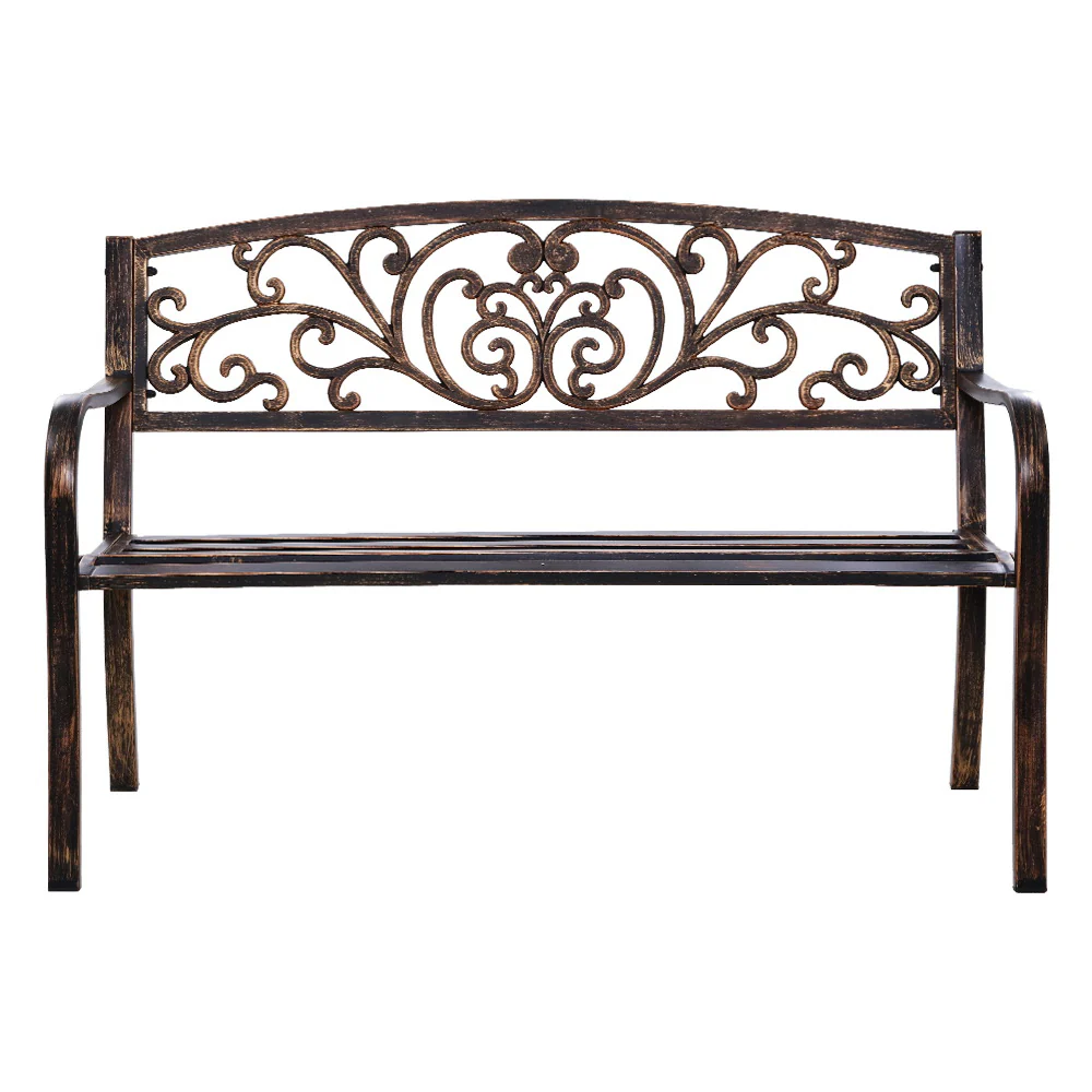 Calliope Cast Iron Garden Bench - Bronze - Nurns