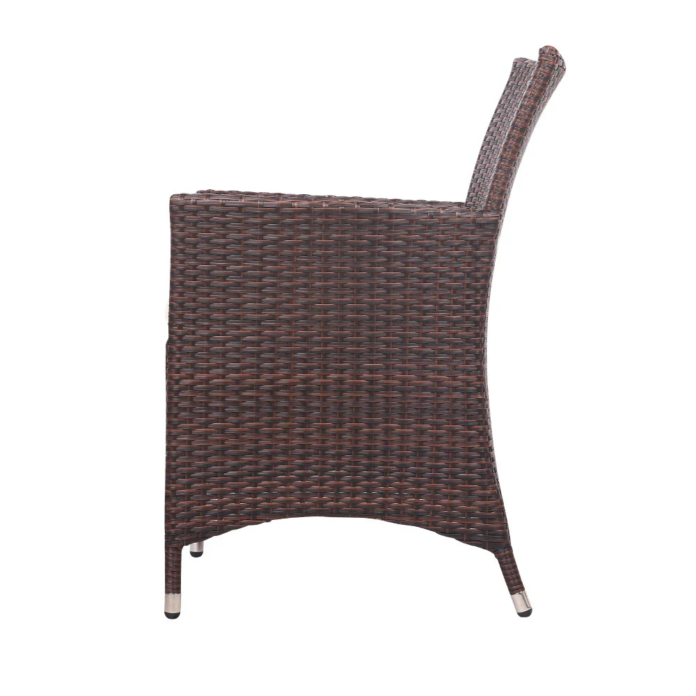 Noah 2-Seater Wicker Furniture 3-Piece Outdoor Setting - Brown - Nurns