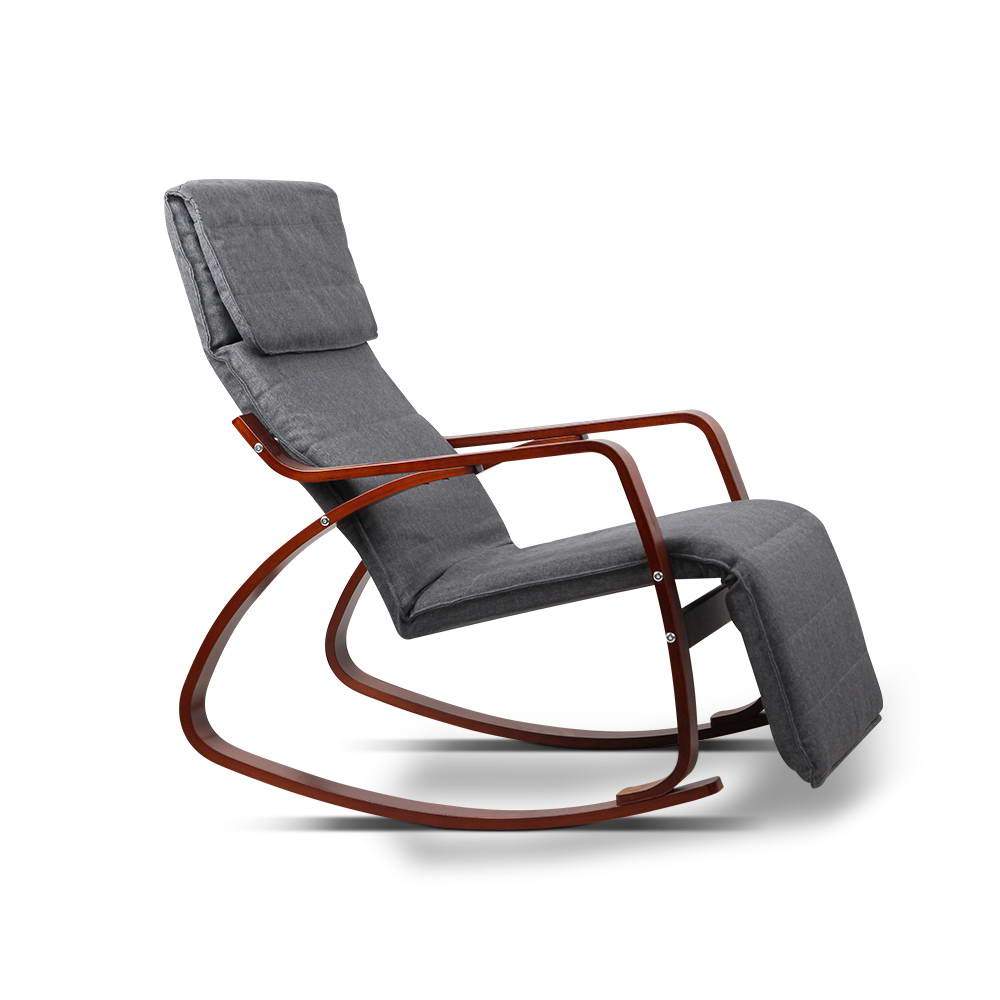 Maribel Rocking Armchair Footrest Nursing - Charcoal - Nurns