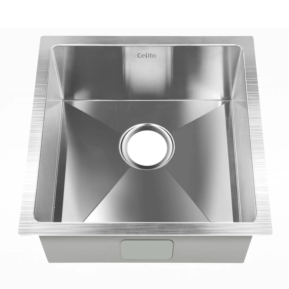 Cefito Kitchen Sink 51X45cm Stainless Steel Basin Single Bowl Silver - Nurns