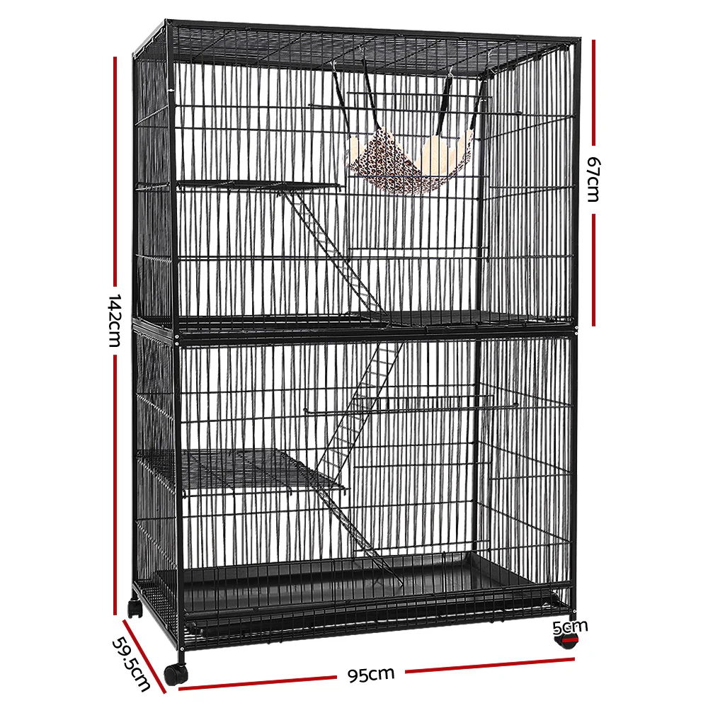 Rabbit Cage Bird Ferret Parrot Aviary Cat Hamster 4 Level 142cm - Nurns